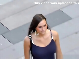 Busty Teen Walking Big Boobs Jiggling